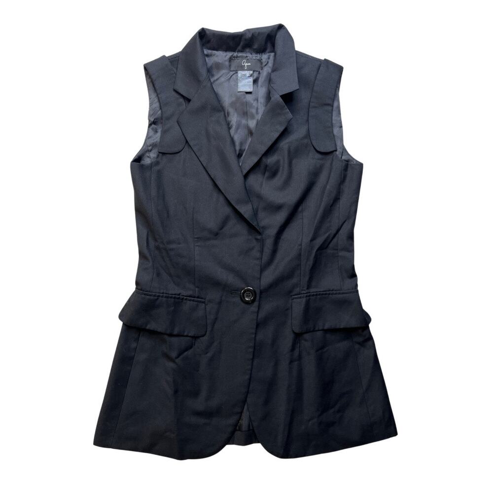 AQUA Women's Collared Sleeveless Vest Top Black XS